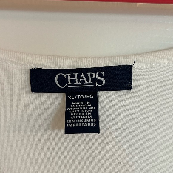 Chaps Ivory Ruffle Neck Blouse - Picture 3 of 4